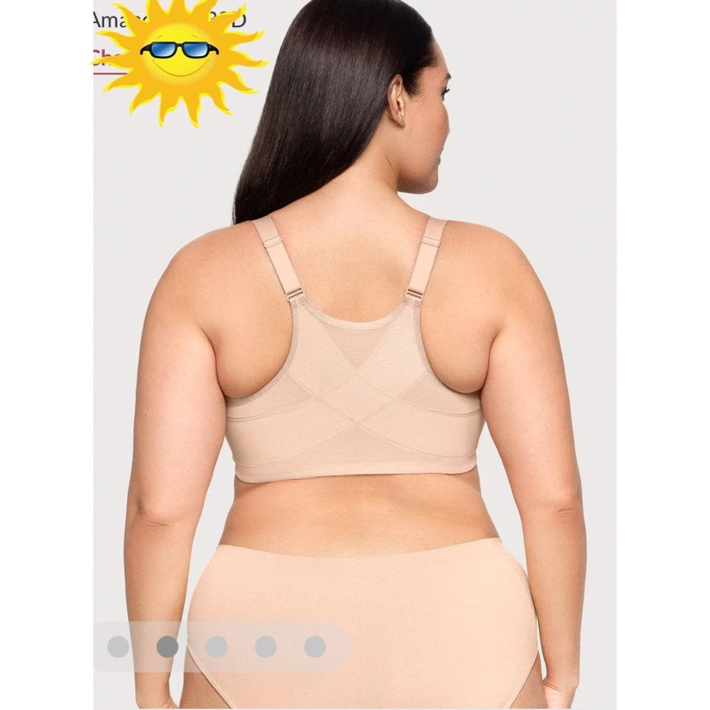 Glamorise Front-Closure Posture Back WonderWire Bra